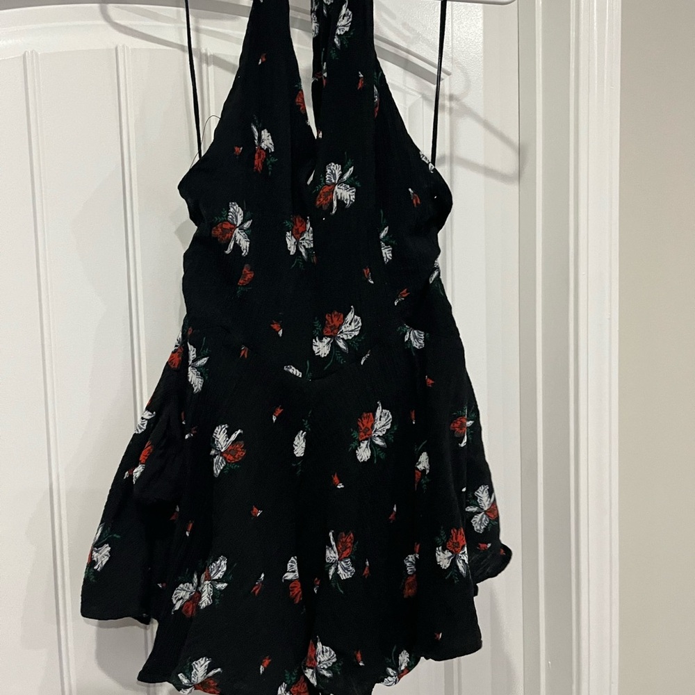 FREE PEOPLE floral halter romper, size 8, worn once.